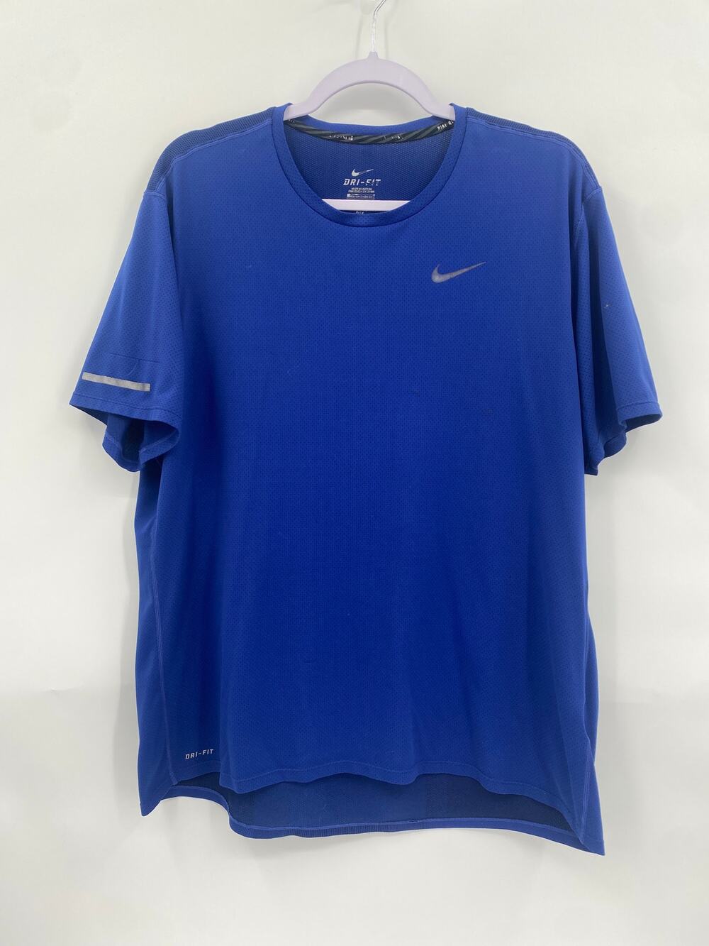 Nike Running Dri-Fit Contour Breathable Blue Running Shirt Men’s Size XL
